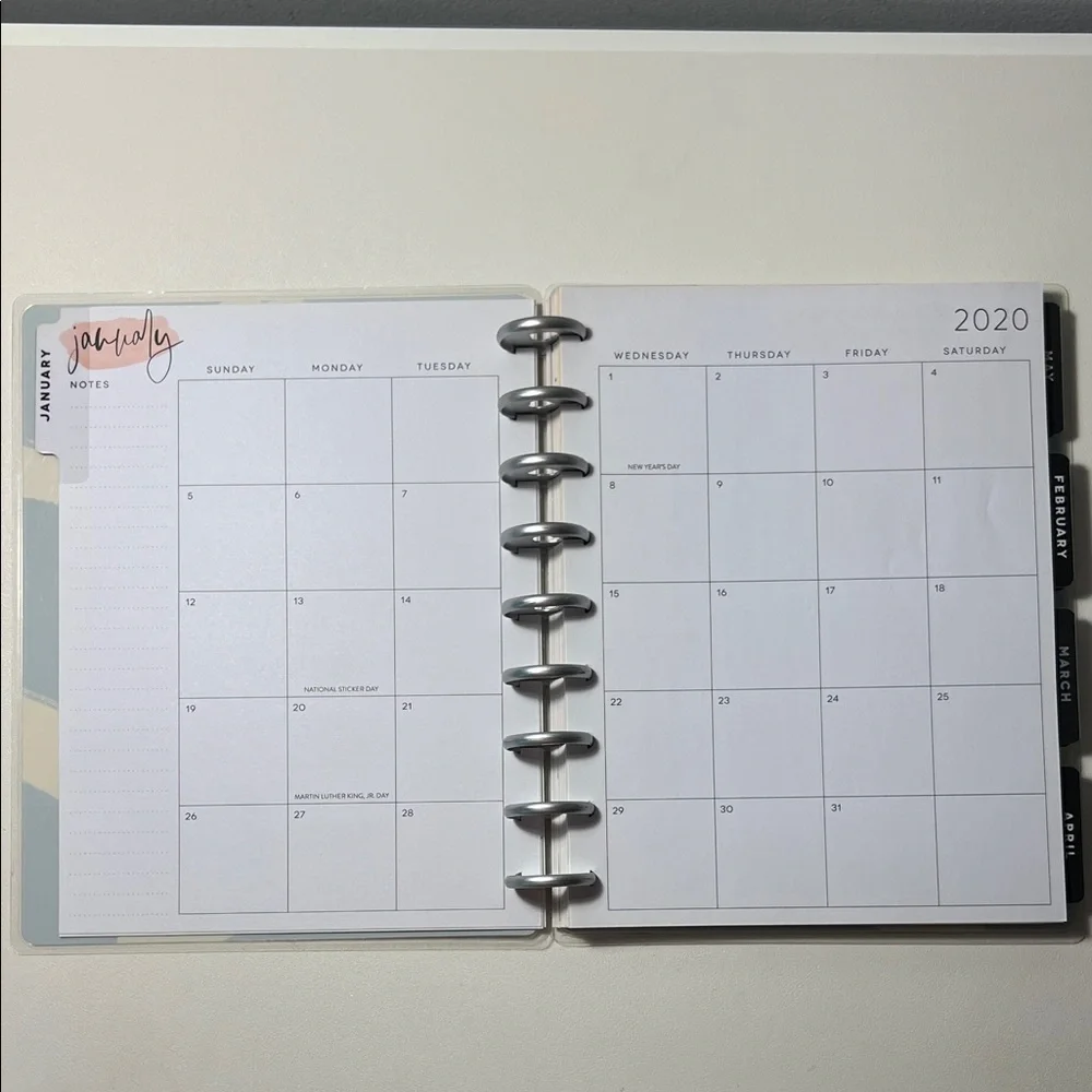 The Happy Planner - Artistic Brushstroke Design in Pink, Blue, and Black